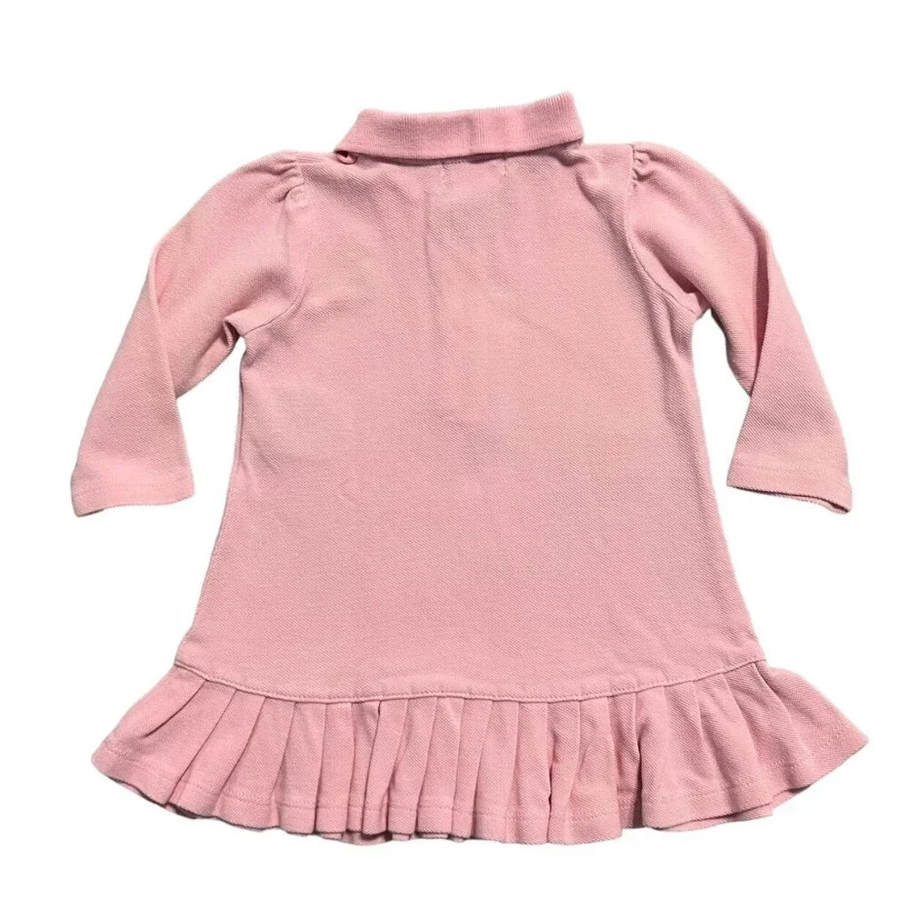 Ralph Lauren 9m Pink Pleated Hem Polo Dress